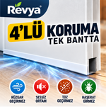 Revya™ - Kapı Pencere İzolasyon Bandı 3 Metre Şeffaf Silikon